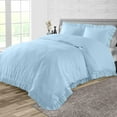 thumbnail image 1 of Dee's Collection Oversized King Size 3 Psc Microfiber Duvet Cover Trimmed Ruffle -Light Blue, 1 of 6