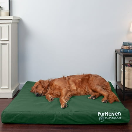 UPC: 0842229120677 | FurHaven Pet Products Oxford Indoor/Outdoor Deluxe Cooling Gel Top Pet Bed for Dogs & Cats – Forest Jumbo