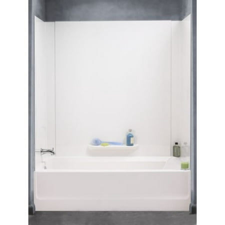 Swanstone Gn58000 010 Veritek Glue Up 3 Panel Bathtub Wall Kit 30 In L X 60 In H X 58 In H White