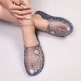 thumbnail image 4 of Clear Jelly Shoes for Women Slip on Jelly Mesh Slides Comfortable Closed Toe Flats Sandals Summer Beach Slippers., 4 of 7