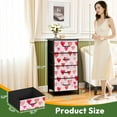 thumbnail image 2 of 4 Drawer Vertical Storage Dresser Valentines day bright painted watercolor hearts with Wood Top Fabric Pull Drawers, 2 of 8