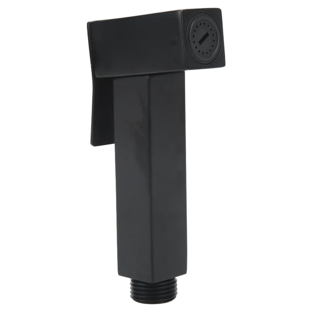 Rociador de lavabo de acero inoxidable cuadrado galvanizado negro de gran caudal para bidé de inodoro