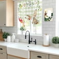 thumbnail image 5 of Sage Green Easter Tie Up Curtains for Windows, Adjustable Balloon Window Shades, Bunny Spring Floral Checkered Kitchen Window Treatments Farmhouse Short Curtains with Rod Pocket 42"x45", 5 of 8