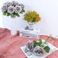 thumbnail image 2 of Lvefit 12 Rosas Artificiales De Rosas Grises Con Tallo Largo, Ramo De Rosas De Seda Para Bodas, Despedidas De Soltera, Fiestas, Decoración Del Hogar, 2 of 5