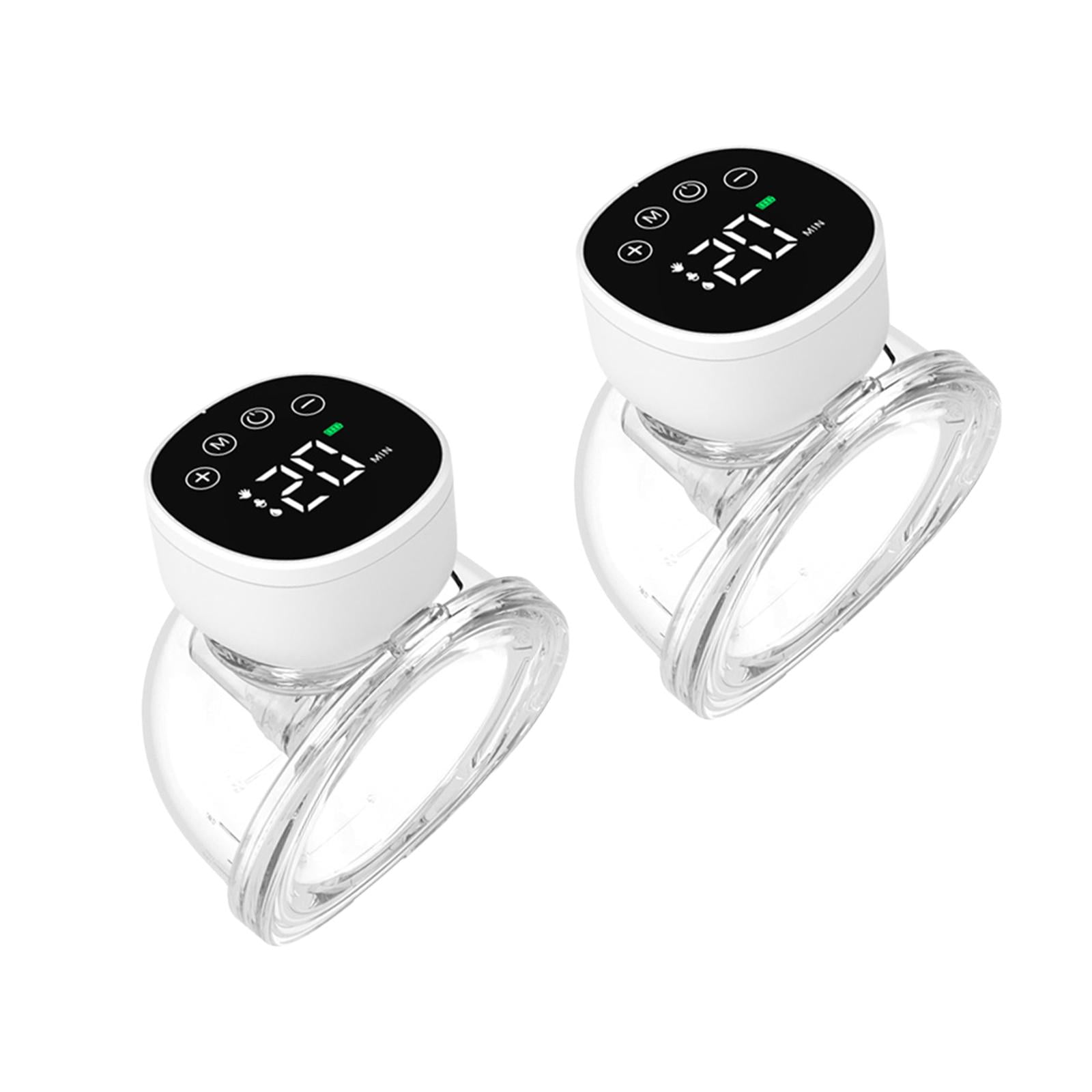 LeeQinersw Portable Milk Pump, Breastfeeding Pump, Strong Suction, Smart Display, Automatic Black 2pcs
