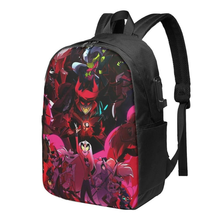 Hazbin Hotel Travel Laptop Backpack with USB Port and Headphone