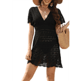 thumbnail image 2 of Vestido de Crochet para Mujer, de Corta, para Playa Negro XL, 2 of 7