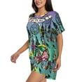 thumbnail image 2 of Rateoe Beautiful Dreamcatcher Pattern Women's Short-Sleeved Pajama Set - 2 Piece Soft and Lightweight Sleepwear Set-Medium, 2 of 7