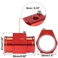 thumbnail image 3 of Unique Bargains 38mm Red Car Water Coolant Temperature Sensor Adapter Set Joint Pipe Radiator with 2 Hose Clamps, 3 of 7
