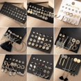 thumbnail image 3 of Conjunto de pendientes para mujer, aretes geométricos Retro coreanos, compatibles con pendientes de perlas de Metal pequeños de oro coreano, joyería de tendencia, 3 of 4