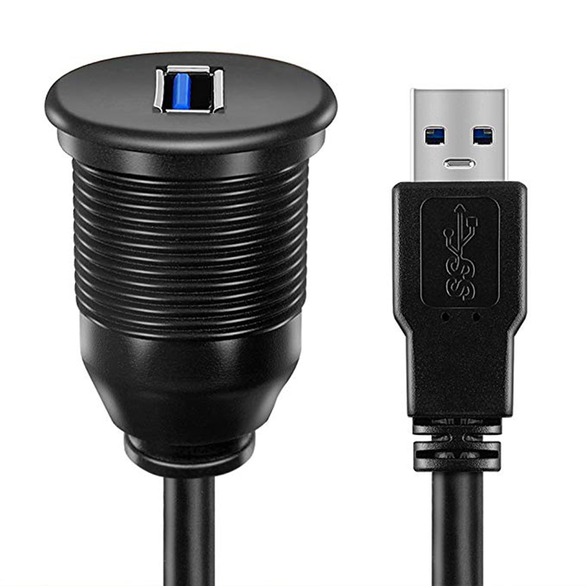 Cable Length: 1m, Color: Black Cables USB Panel USB Mount Cable USB 2.0 Extension Converter Dash Flush Mount Cable Panel Mount Cable for Car/Boat/Motorcycle 
