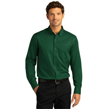 Port Authority Long Sleeve SuperPro React Twill Shirt. W808 - 3XL Dark Green