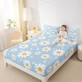 thumbnail image 4 of Homewish Vibrant Groovy Flower Queen Sheet Sets for Teens, Cartoon Daisy Floral Flat Sheet, Love Heart Queen Fitted Sheet, Luxury Bedroom Decor, 4 Pieces, 4 of 7