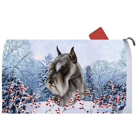 Schnauzer Grey Cropped - Best of Breed Dog Breed Winter Berries Mail Box (Best Small Acreage Crops)