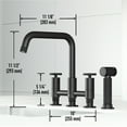 thumbnail image 5 of VIGO Cass Double Handle 8 in. Widespread Bridge Kitchen Faucet with Pull-Out Sprayer in Matte Black-VG02051MB, 5 of 17