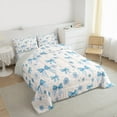 thumbnail image 3 of jejeloiu Cartoon Bow Full Size Comforter Sets,Rustic Flower Floral Bedding Comforter Set,White Blue Bedding Sets For Teens,Luxury Bedroom Decor Reversible,3-Piece, 3 of 8