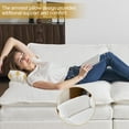 thumbnail image 2 of Zimtown 90“ Sofa Bed Couch with Pillow Arms and Double Layer Cushions, Corduroy Loveseat Sofa with Removable Ottoman for Living Room, Off White, 2 of 9