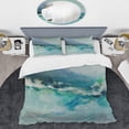 thumbnail image 2 of Designart 'Indigo Abstract Watercolor Blue' Coastal Duvet Cover Set, 2 of 4