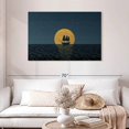 thumbnail image 2 of Elephant Stock Pirate Ship Silhouette Wall Art - Horizontal Canvas Wall Art - Living Room Wall Decor - Transportation Canvas - Orange And Blue Decor - 45" x 30", 2 of 8