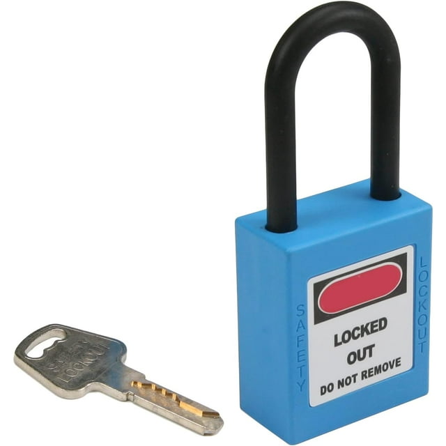 Wekity Lockout Tagout Locks Safety Padlock Loto Locks Keyed Alike PA Lock Out Tag Out Steel Shackle Small Luggage Padlocks Blue 1PCS-0621