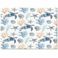 thumbnail image 2 of Area Rugs Indoor Non-Slip Rectangle Rug 4x6 Ft Summer Ocean Turtle Seashell Starfish Coral Rug Rubber Backing Floor Mats Non Shedding Home Decor Carpet for Entryway Living Room, 2 of 8
