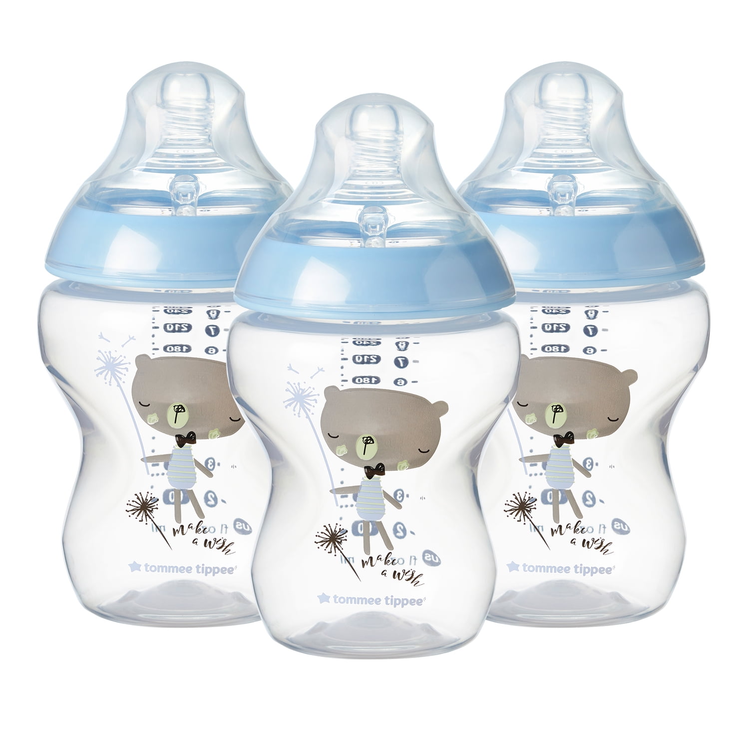 konkurrerende regering Strøm Tommee Tippee Closer to Nature Baby Bottle, Breast-Like Nipple with  Anti-Colic Valve, BPA-free – 9-ounce, Blue, 3 Count - Walmart.com