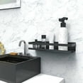 thumbnail image 3 of Estantes flotantes de almacenamiento de metal a prueba de óxido elegantes, acabado negro mate de acero inoxidable para baño, cocina y más, 3 of 5