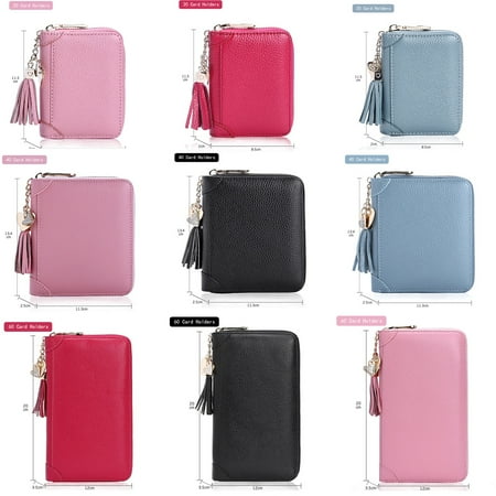 Genuine Leather Short (20/40/60 Card Slots Fashion Lady Genuine Leather Women Wallet Clutch Long / Short Purse Credit Card Holder Handbag Valentine's Day Christmas Gifts For)