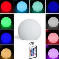 Floating LED Pool Light Ball IP68 Waterproof - Remote Control Color Changing Mood Lamp for Backyard Decor Party Ambiance(White)