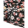thumbnail image 5 of Falda Midi Fluida Con Cintura Elástica Y Volantes Con Estampado Floral Para Mujer Negro Floral XS, 5 of 5