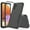 Black, variant on Feishell for Samsung Galaxy A32 5G Durable Rugged Case, [Three Layers Protection] [Military Grade Drop Protection] Heavy Duty Shockproof Anti-Scratch Support Wireless Charging Phone Case, Red+Black