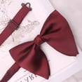 thumbnail image 7 of Men Big Bow Ties, Classic Solid Bowtie Adjustable Formal Neck Bowtie Tux Bowtie For Men Wedding Party Accessories, 7 of 7