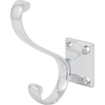 Heavy-Duty Coat & Hat Hook, 3-7/16" High, 2-15/16" Projection, Polished Chrome by Stone Harbor Hardware