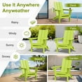 thumbnail image 2 of JUSTLET Outdoor Patio Chair, HDPE Folding Adirondack Chair Set of 2, Apple Green, 2 of 9