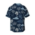 thumbnail image 4 of Goofa Hawaii Palms Printed Men's Casual Short-sleeved Shirt,Lightweight Breathable Button-down,Summer Casual men's top,Versatile Fashion shirt-4X-Large, 4 of 7