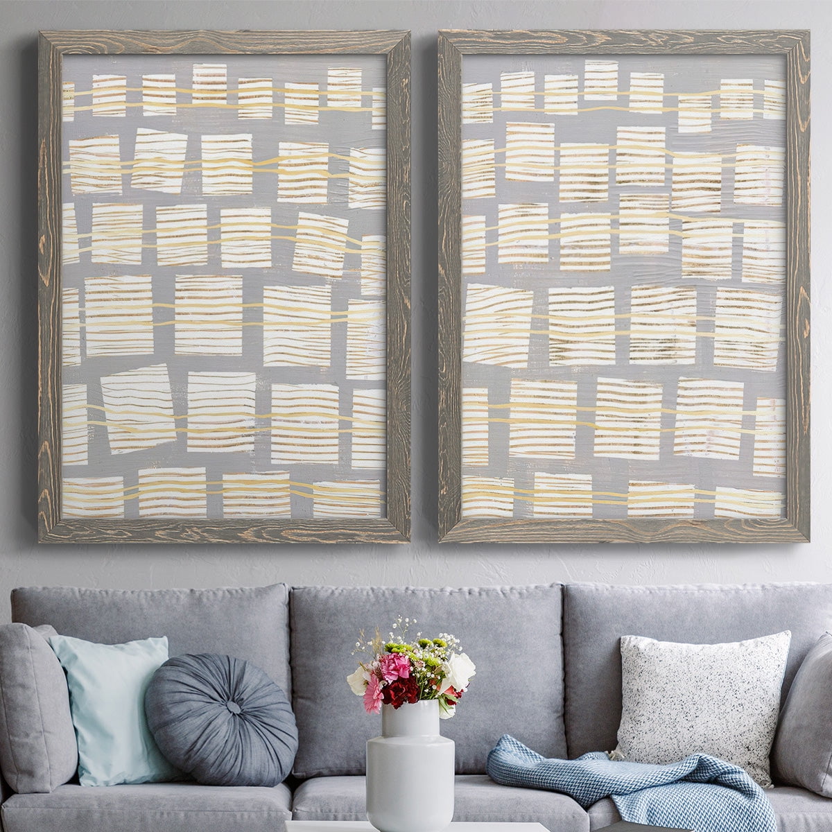 Networks I - Premium Framed Canvas 2 Piece Set - Ready to Hang