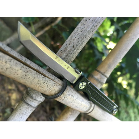 StatGear Pocket Samurai Titanium Keychain Knife (Black) - EDC, Survival, Folding Small Knife