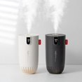 thumbnail image 2 of Humidificador de aire inalámbrico, difusor de aromaterapia USB con lámpara LED cálida, batería inteligente, pantalla digital, mini generador de niebla portátil para automóvil, color negro, 2 of 5