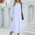 thumbnail image 2 of YDFCWXW Women's Casual Button Down Maxi Shirt Dress Long Sleeve Button Up Tunic Long Dress Fall Fashion (White, L), 2 of 6