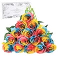 thumbnail image 2 of Set de rosas artificiales | 16pcs Flores de tela de seda con tallos largos | Ramo de flores falsas Real Touch | Multicolor para decoración de jardín de fiesta de boda en el hogar | 20.47" de alto, 2 of 6
