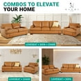 thumbnail image 6 of Naomi Home 3 Piece Glam Leather Folding Living Room Set Tan, 6 of 8