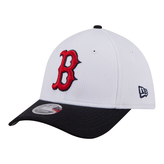 Youth New Era White/Navy Boston Red Sox Baseball 39THIRTY M-Crown Flex Hat