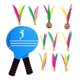 thumbnail image 3 of Blue Plastic Beach Paddle Set with Wooden Racket for Kids Playing on Lawn Garden or Backyard 3.5in x 5.2in, 3 of 4