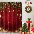thumbnail image 5 of Small Stall Shower Curtain 36x78 Inch Narrow Half Size Red Golden Christmas Bath Curtains Bathroom Decor, Xmas Pine Needles Balls Berry Waterproof Fabric Shower Curtain Set with Hooks 36 Inch, 5 of 8