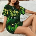 thumbnail image 4 of Pofeuu Tropical Summer Vibes Print Women's Pajama Set Short/Shorts Soft Button PJs Elastic Drawstring Waist Sleepwear-3X-Large, 4 of 6