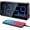 Blue, variant on Peakeep Digital Alarm Clock for Bedroom Kids Boys, Multicolor Large Display | Plug in Electric Clock Battery Backup with USB Charger, Colorful LED Big Numbers Dimmable, 5 Levels of Volume