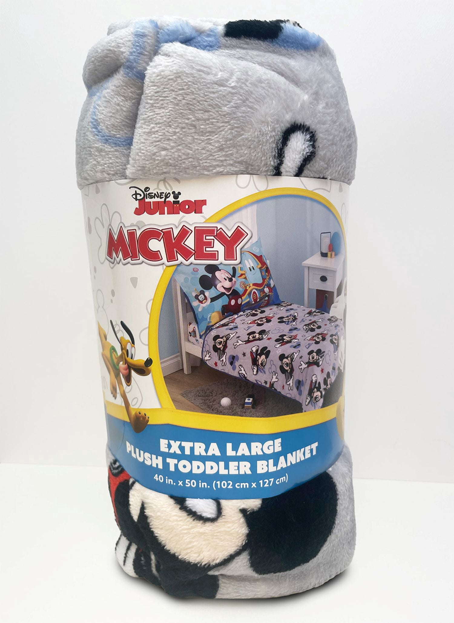 Disney Mickey Mouse Plush Toddler Blanket, Gray, 40"x50", Boy