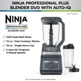 thumbnail image 5 of Ninja Professional Plus DUO 72-Oz Blender, Smoothies, Ice Crush, 2 Auto-iQ Preset Programs, 4 Speeds, 1400PW, BN750NV Navy, 5 of 12