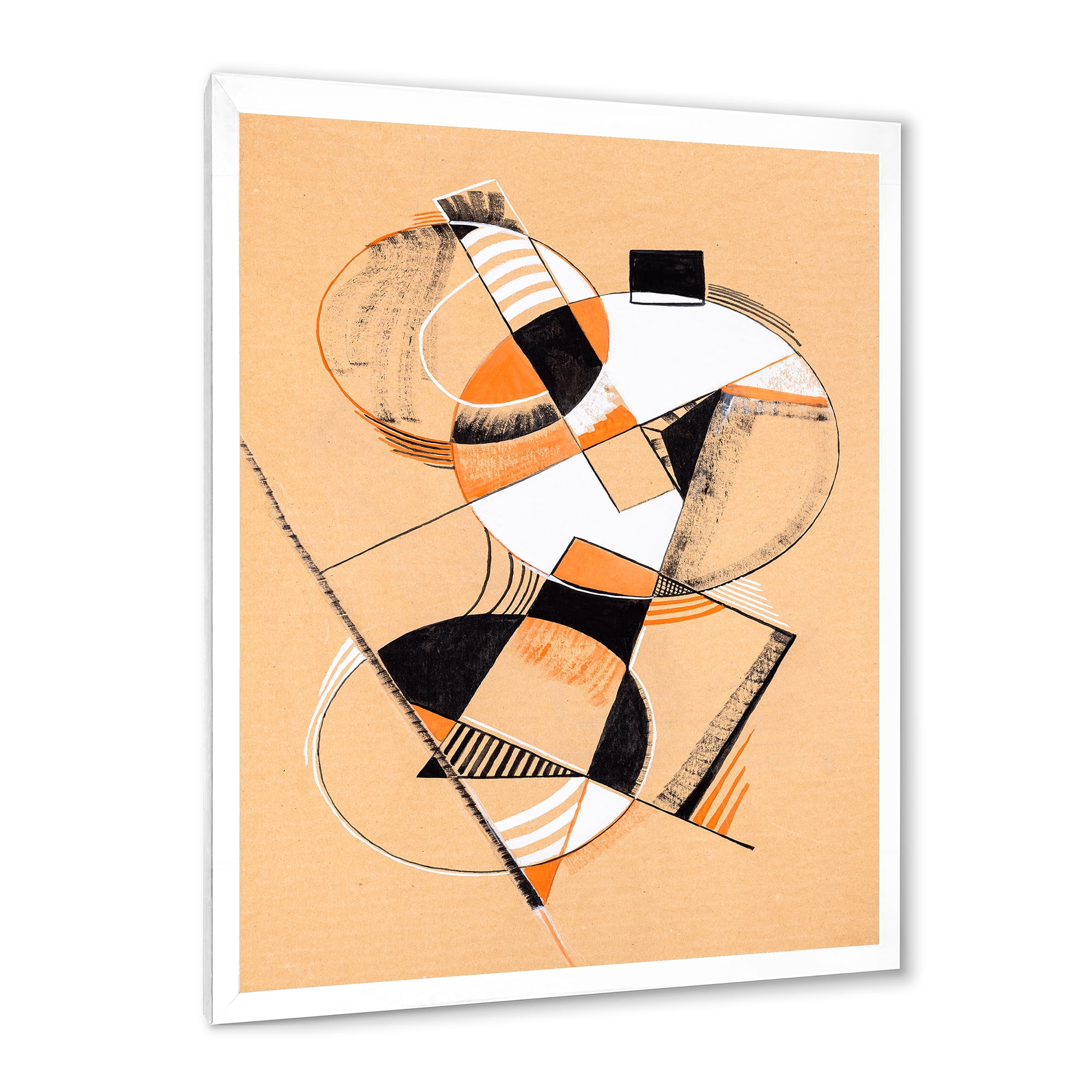 Designart 'Abstract Compositions Of Colored Geometric V' Modern Framed Art Print