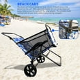 thumbnail image 3 of Beach Cart Chair – 2 in 1 Turns from Cart to Beach Chair – Large Wheels – Easy to Use – Large Capacity – Flower Pattern, 3 of 6